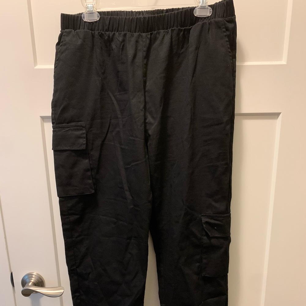 Missguided Black Cargo Jogger